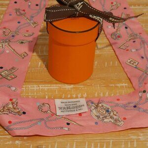 Hermes Silk Twilly Les Cles A Pois Pink